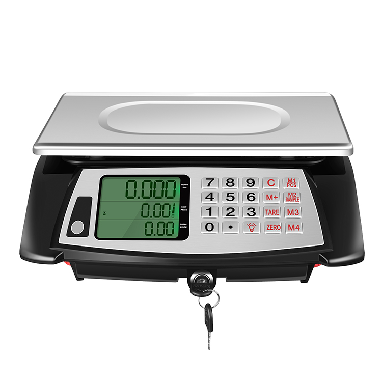 Báscula electrónica de cálculo de precios con pantalla doble RJ-2036YQ de ​​30 kg con caja de efectivo